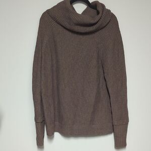 Market & Spruce Brown Cowl Neck Sweater with Relaxed Fit